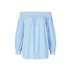 Ralph Lauren Striped Off-the-shoulder Top 303f Blue/white