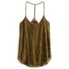 Ralph Lauren Hand-beaded Georgette Tank New Olive