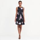 Ralph Lauren Floral A-line Dress Black/colonial Cream/pink