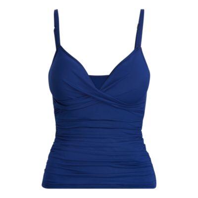 Ralph Lauren Ruched Tankini Top Sapphire Blue