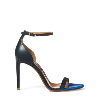 Ralph Lauren Sonika Nappa Leather Sandal Navy