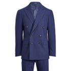 Ralph Lauren Polo Pinstripe Wool-blend Suit Navy And White