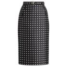 Ralph Lauren Carlton Polka-dot Pencil Skirt Black/cream