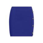 Ralph Lauren Buttoned Knit Miniskirt Royal Blue