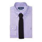 Polo Ralph Lauren Slim-fit Cotton Dress Shirt Lavender/white