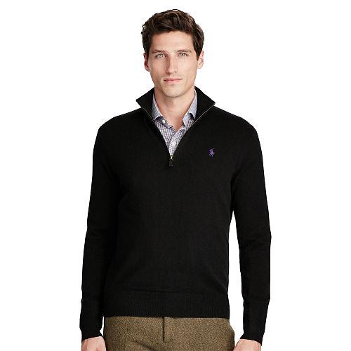 Polo Ralph Lauren Merino Wool Half-zip Sweater Polo Black