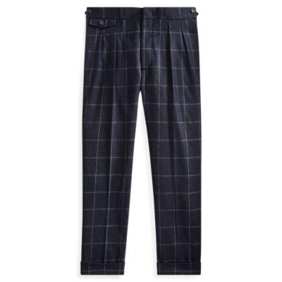 Ralph Lauren Slim Windowpane Suit Trouser Navy White