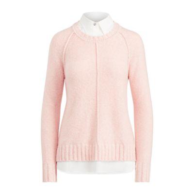 Ralph Lauren Layered Cotton-blend Sweater Pale Rose Marl