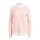 Ralph Lauren Layered Cotton-blend Sweater Pale Rose Marl