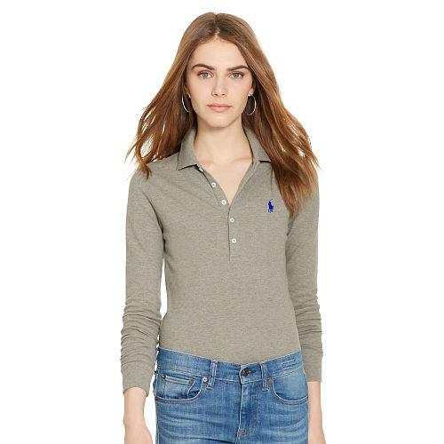 Polo Ralph Lauren Skinny Fit Stretch Polo Shirt Soft Flannel Heather