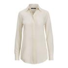 Ralph Lauren Silk Crepe Button-down Shirt Mascarpone Cream