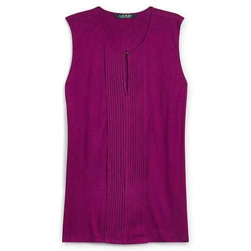 Ralph Lauren Lauren Pintucked Jersey Top