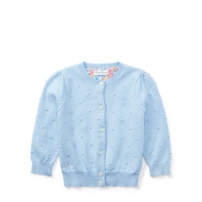 Ralph Lauren Dotted Cotton Cardigan Elite Blue 24m