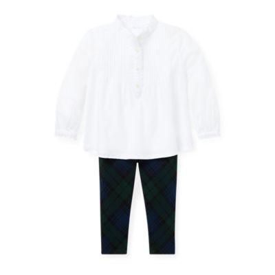Ralph Lauren Cotton Top & Legging Set White 3m
