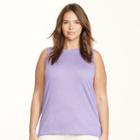 Ralph Lauren Lauren Woman Silk-blend Sleeveless Sweater Purple