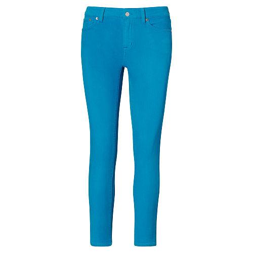 Ralph Lauren Lauren Premier Cropped Skinny Jean Blue Water Turquoise Wash