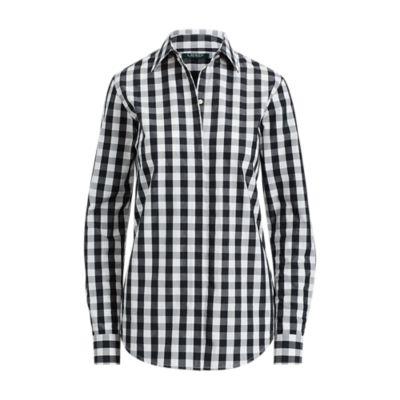 Ralph Lauren Gingham Cotton Popover Black/white Xsp