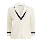 Ralph Lauren Layered Cotton-blend Sweater Mascarpone Cream/navy
