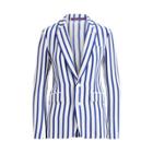 Ralph Lauren Yvette Striped Silk Jacket Shirting Stripe Chalk Mul