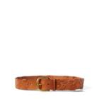 Ralph Lauren Woven Western Leather Belt Caramel