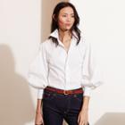 Ralph Lauren Lauren Bishop-sleeve Cotton Shirt White