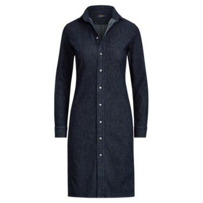 Ralph Lauren Stretch Denim Shirtdress Blue