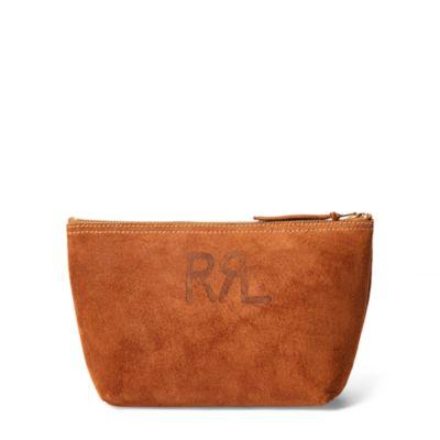 Ralph Lauren Roughout Leather Pouch Light Java 002