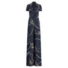 Ralph Lauren Equestrian Silk Jumpsuit Dark Navy