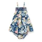 Ralph Lauren Tiered Floral Dress & Bloomer Blue/cream Multi 24m