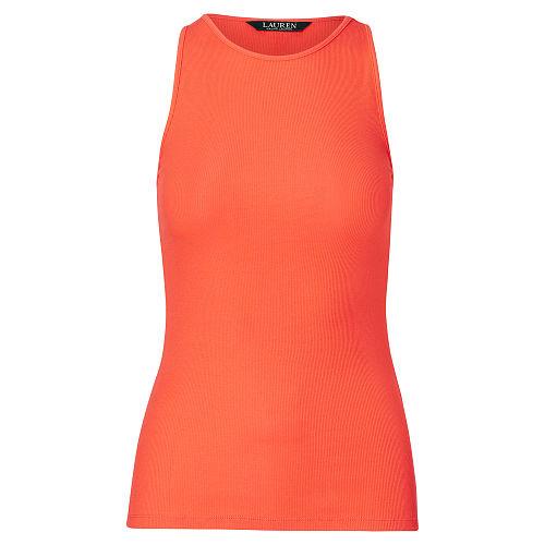 Ralph Lauren Lauren Slim Stretch Cotton Tank Sunset Orange