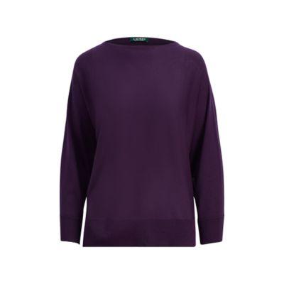 Ralph Lauren Silk-blend Dolman Sweater Dark Mulberry
