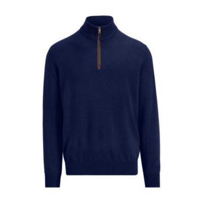 Ralph Lauren Merino Wool Half-zip Sweater French Navy
