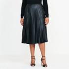 Ralph Lauren Lauren Woman Accordion Pleat Skirt Black