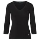 Ralph Lauren Lauren Ribbed Cotton Sweater Polo Black