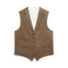 Ralph Lauren Basket-weave Linen Vest Brown/tan