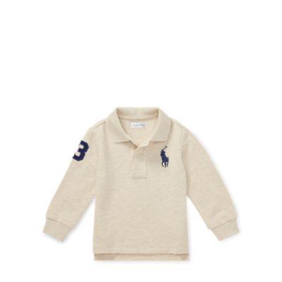 Ralph Lauren Cotton Mesh Polo Shirt New Sand Heather 6m