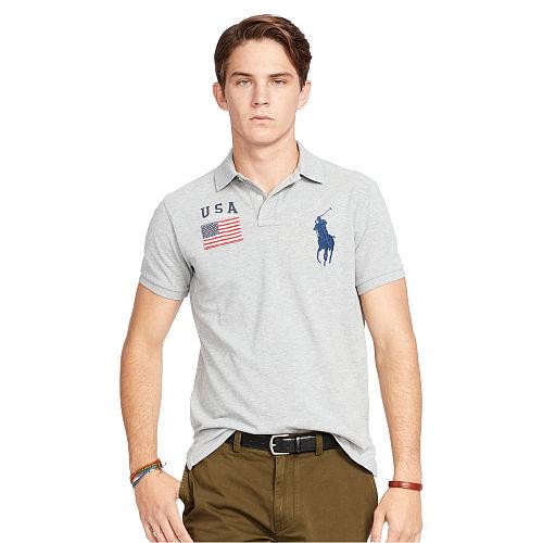 Polo Ralph Lauren Custom-fit Usa Mesh Polo Andover Heather
