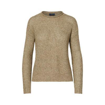 Ralph Lauren Boxy Cotton-linen Sweater Olive