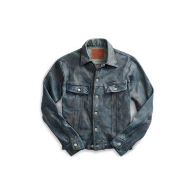 Ralph Lauren Indigo-dyed Leather Jacket Indigo