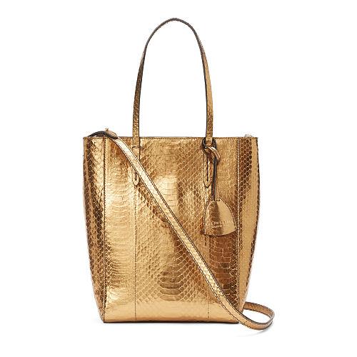 Ralph Lauren Metallic Mini Modern Tote Antique Gold