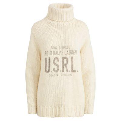 Ralph Lauren Print Wool-blend Turtleneck Cream