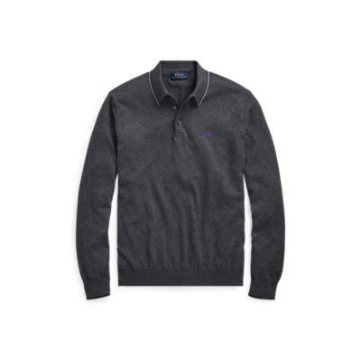 Ralph Lauren Cotton Polo Sweater Dark Charcoal Heather