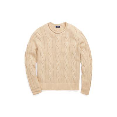 Ralph Lauren Boxy Cable Cotton Sweater Natural