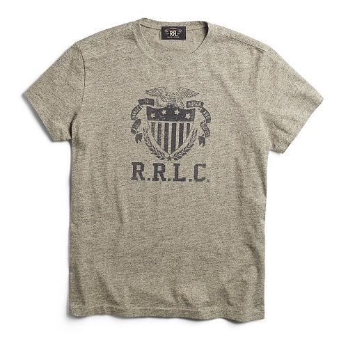 Ralph Lauren Rrl Cotton Jersey Athletic Tee Dark Vintage Heather