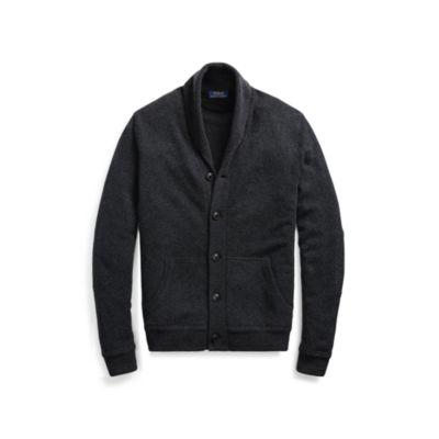Ralph Lauren Merino Wool Shawl Cardigan Dark Charcoal Heather