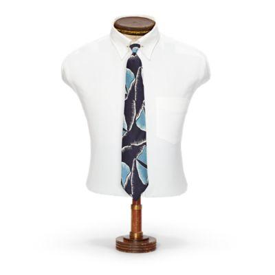 Ralph Lauren Handmade Leaf-print Silk Tie Blue Cream