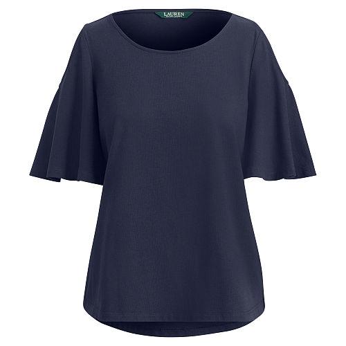Ralph Lauren Lauren Cotton Cold-shoulder Top