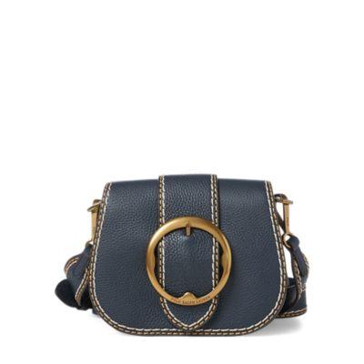 Ralph Lauren Pebbled Leather Lennox Bag Navy