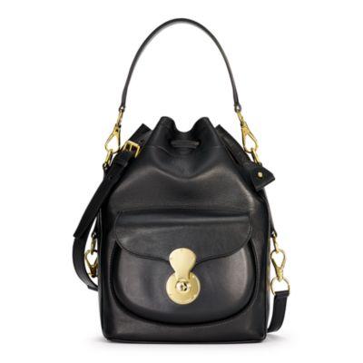 Ralph Lauren Nappa Ricky Drawstring Bag Black