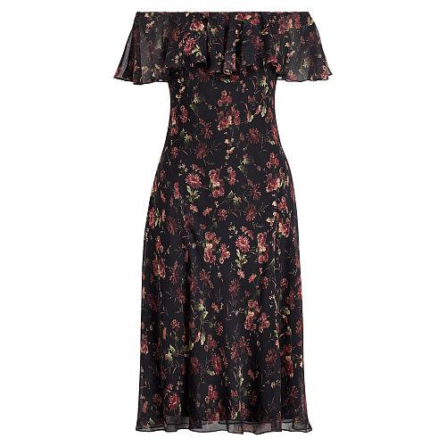 Polo Ralph Lauren Silk Off-the-shoulder Dress